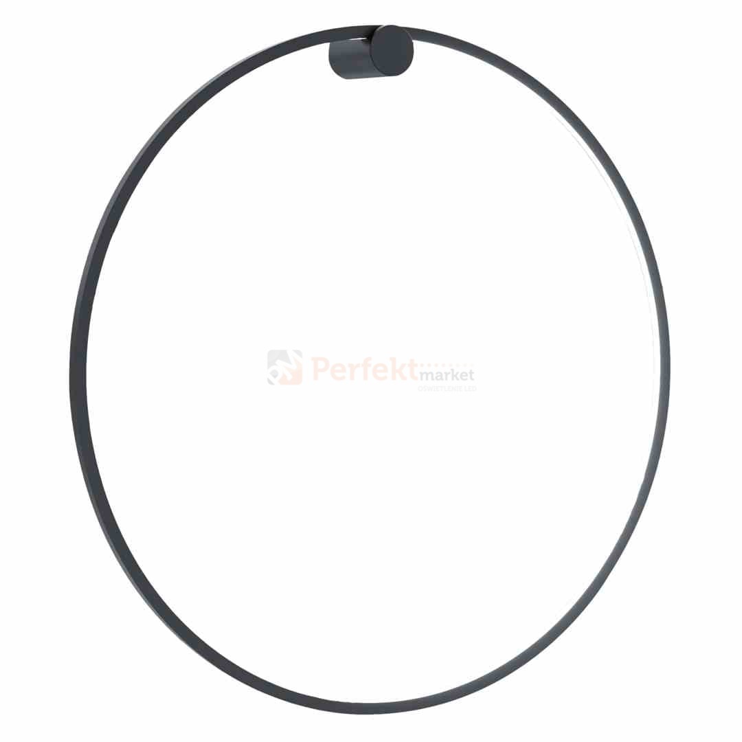 Kinkiet Saturno LED łazienkowy IP44 koło świecący ring 80cm czarny 46W ...