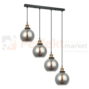 Italux Cardena MDM-4330/4 GD+SG lampa wisząca czarno złota 4xE27 klosz dymiony