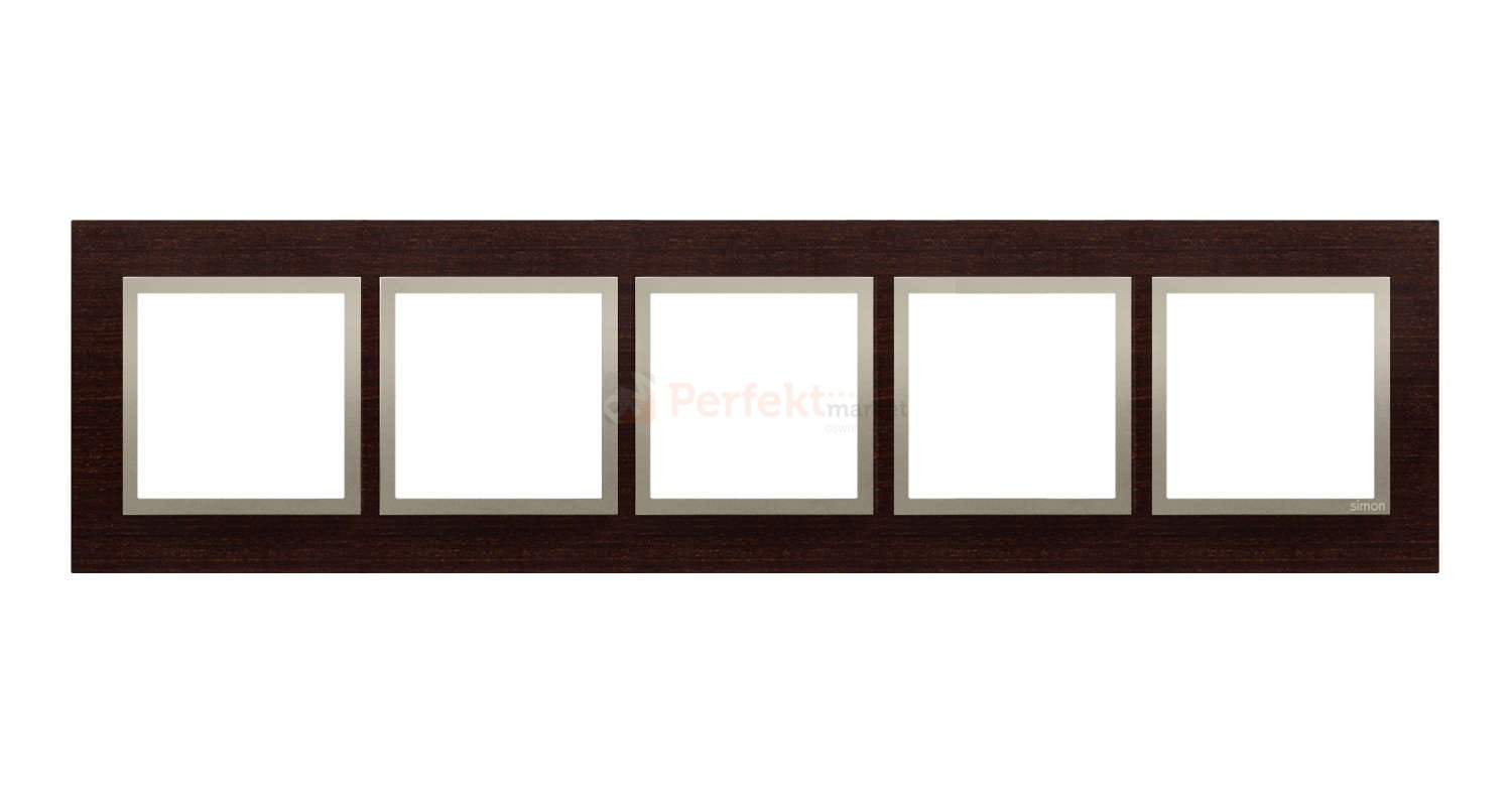 Simon 54 nature ramka 5-krotna metal metalowa złote wenge DRN5/85 perfektmarket hurtownia elektryczna