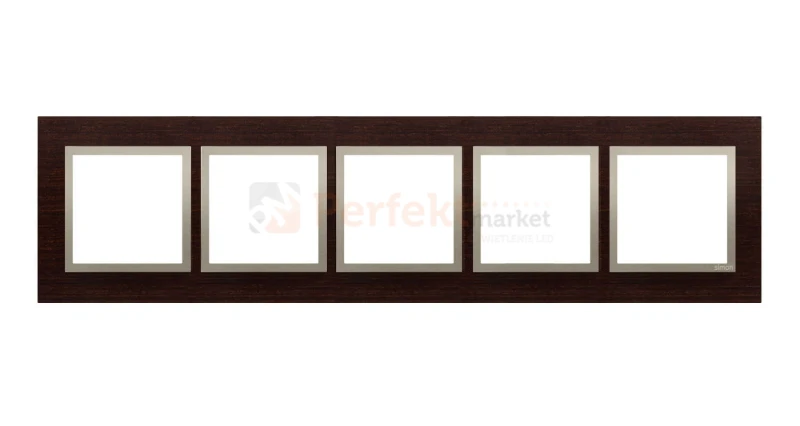 Simon 54 nature ramka 5-krotna metal metalowa złote wenge DRN5/85 perfektmarket hurtownia elektryczna