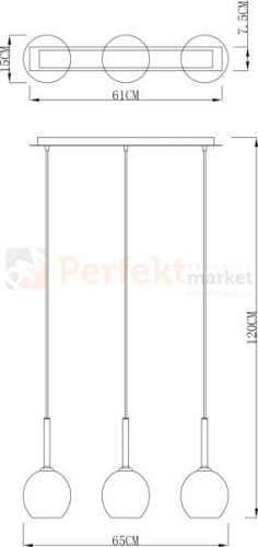 Lampa wisząca Monic Copper potrójna sufitowa kule kula oświetlenie_LED led pendant wymiary rozmiar miedziana miedź MD1629-3A  Zuma Line perfektmarket.jpg