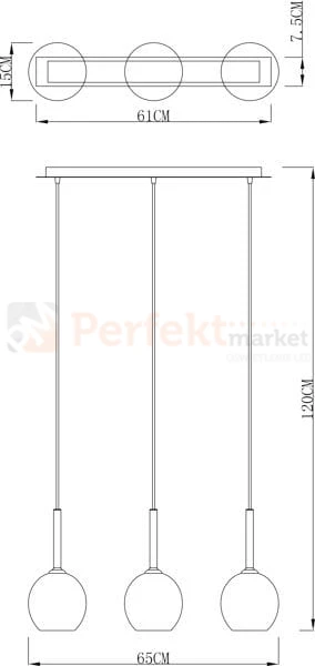 Lampa wisząca Monic Copper potrójna sufitowa kule kula oświetlenie_LED led pendant wymiary rozmiar miedziana miedź MD1629-3A  Zuma Line perfektmarket.jpg