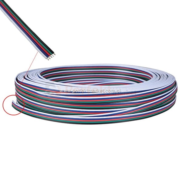 Przewód płaski do taśm LED RGBW 5x0.25mm led oswietlenie perfektmarket sklep 