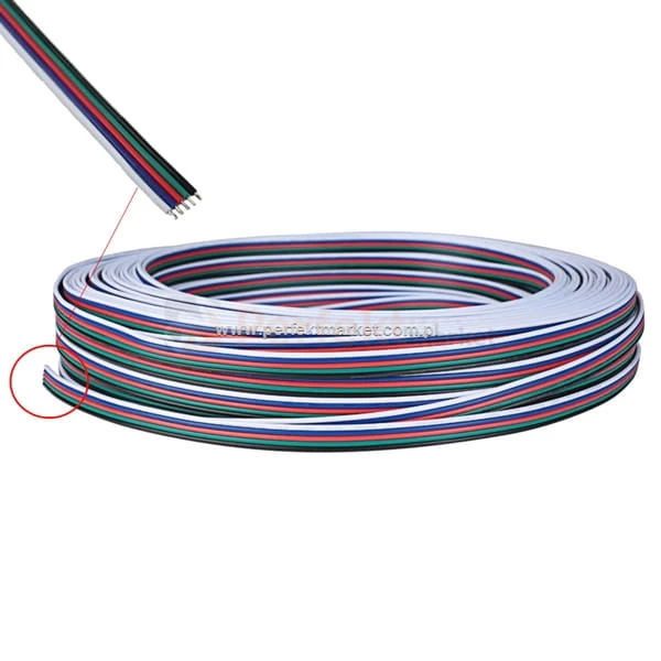 Przewód płaski do taśm LED RGBW 5x0.25mm led oswietlenie perfektmarket sklep 