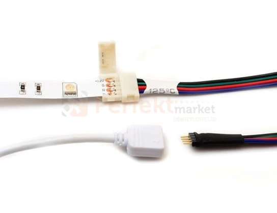 Złączka RGB 4 pin 10mm z wtykiem do kontrolera