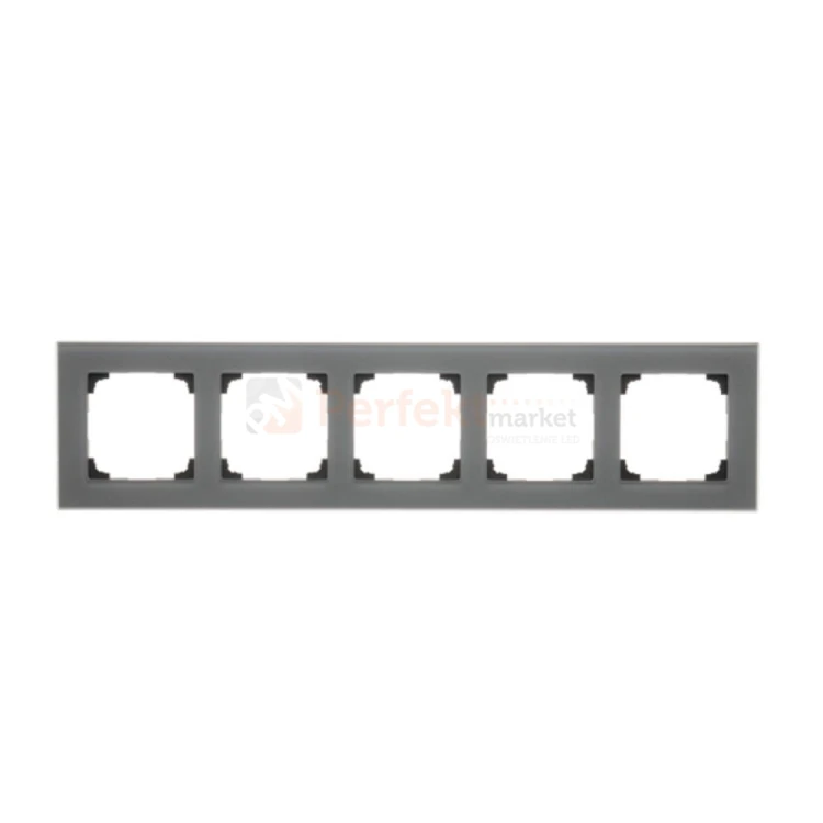 TRN5/176 Ramka 5- krotna szklana, szkło mrożone szare, perfektmarket (0)