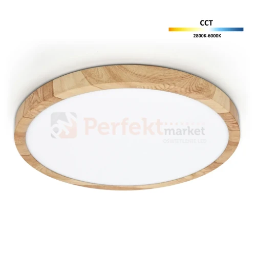 Lampa sufitowa plafon LED Alata drewno CCT IP44 40cm Italux perfektmarket (3).webp