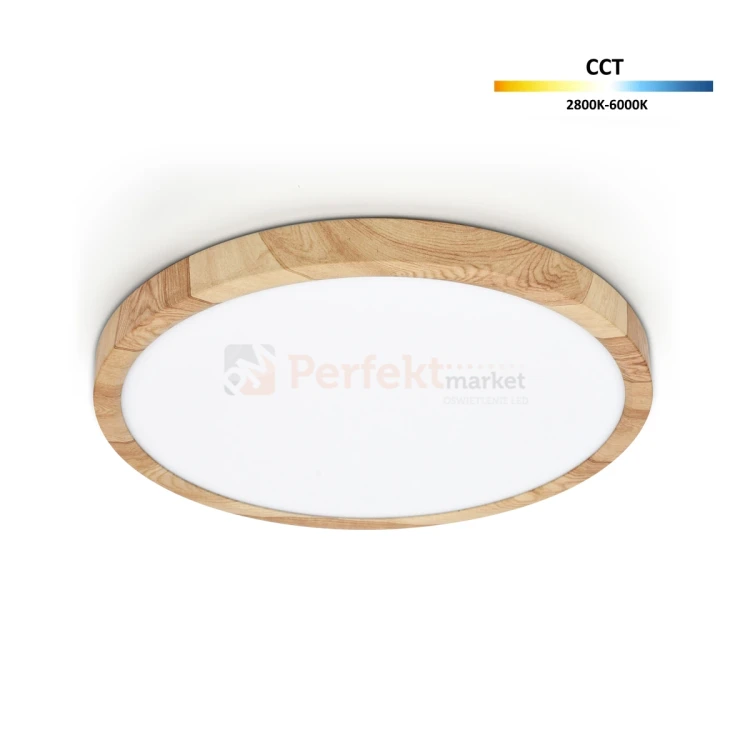 Lampa sufitowa plafon LED Alata drewno CCT IP44 30cm Italux perfektmarket.webp