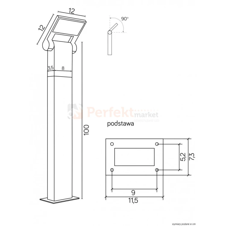 Lampa ogrodowa LED stojąca słupek nowoczesny NEO 100cm 4000K antracyt perfektmarket.webp