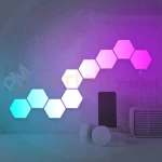 Lampa ścienna hexagon plastry miodu gamingowa MAYA RGB pi (5).webp