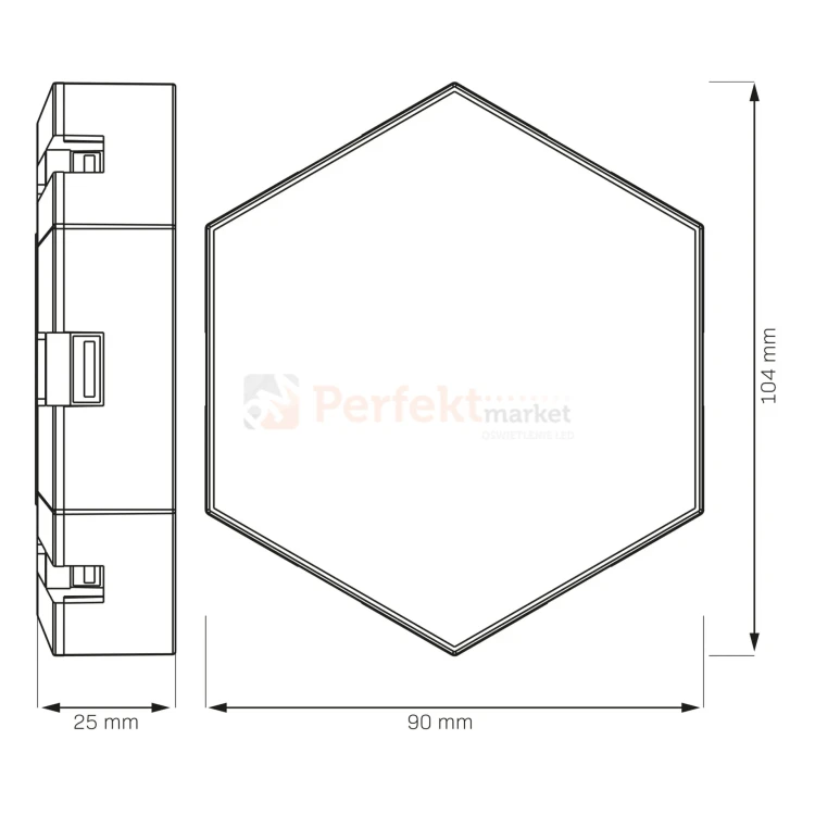 Lampa ścienna hexagon plastry miodu gamingowa MAYA RGB pi (4).webp