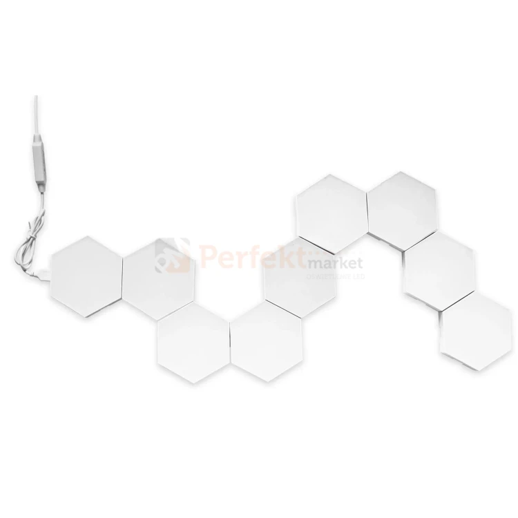 Lampa ścienna hexagon plastry miodu gamingowa MAYA RGB pi (3).webp