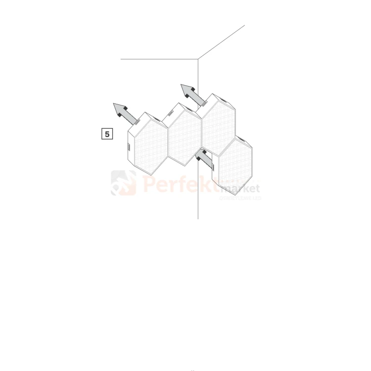 Lampa ścienna hexagon plastry miodu gamingowa MAYA RGB 3 perfektmarket.webp