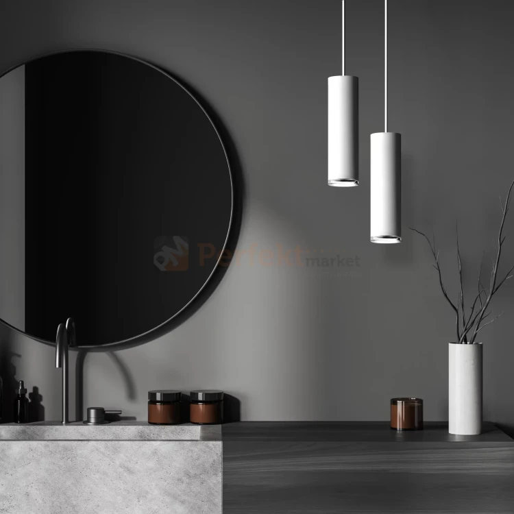 Lampa wisząca tuba IP44 biała 1xGU10 TURYN perfektmarket (1).webp