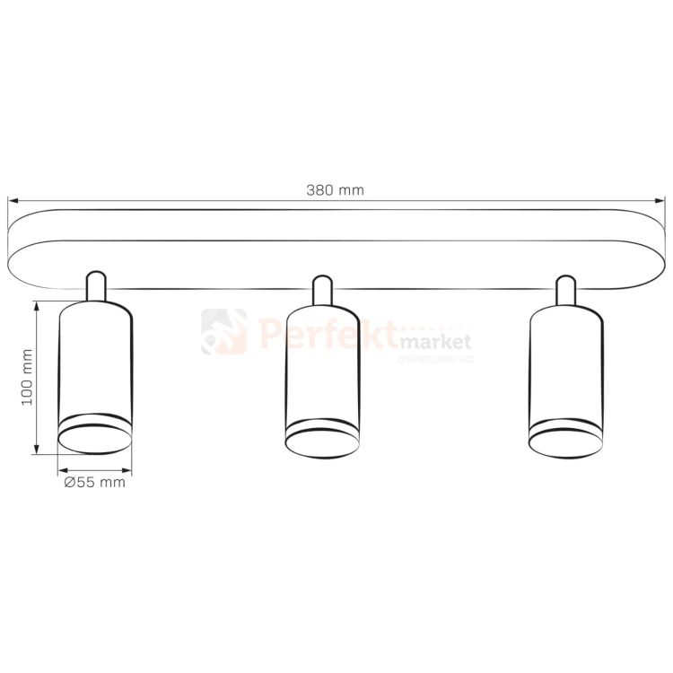Listwa ścienno-sufitowa spot 3xGU10 TURYN IP44 biały 324801 perfektmarket (1).webp