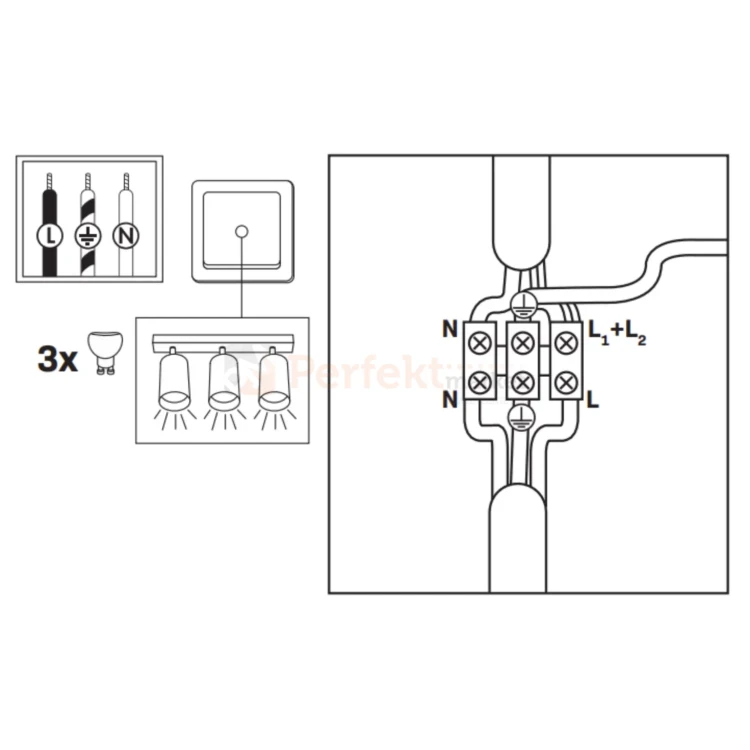 Listwa ścienno-sufitowa spot 3xGU10 TURYN IP44 biały 324801perfektmarket.webp