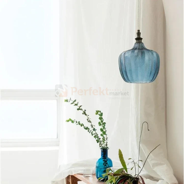 Lampa wisząca szklana niebieska nad stół BURGOS LE41917 perfektmarket (6).webp