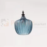 Lampa wisząca szklana niebieska nad stół BURGOS LE41917 perfektmarket (2).webp