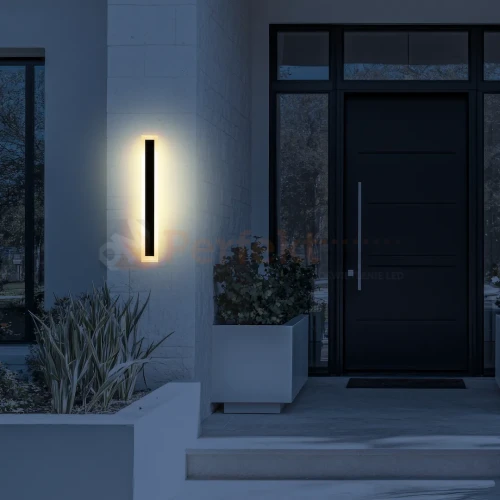 Lampa ścienna zewnętrzna liniowa na elewację 100cm LED WOW CCT czarna IP54 perfektmarket (4).webp