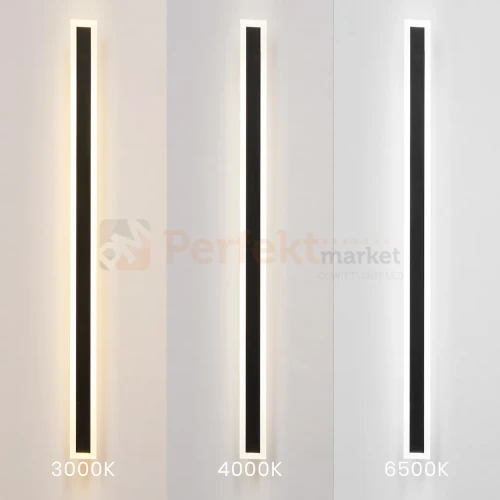 Lampa ścienna zewnętrzna liniowa na elewację 150cm LED WOW CCT czarna IP54 perfektmarket (3).webp