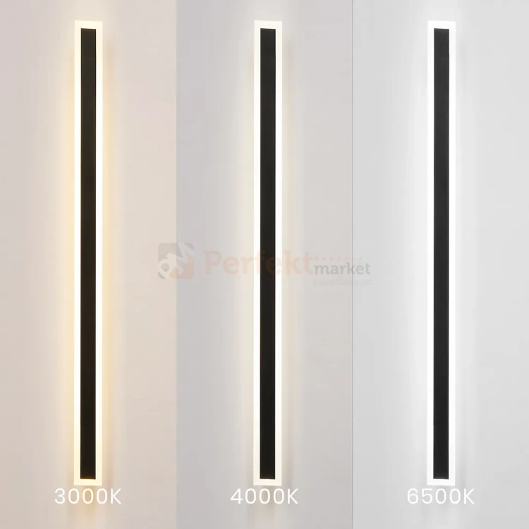 Lampa ścienna zewnętrzna liniowa na elewację 150cm LED WOW CCT czarna IP54 perfektmarket (3).webp
