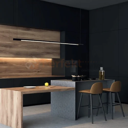 Lampa wisząca czarna liniowa podłużna ściemnialna Horizon P00358D 150 cm 3000K perfekt (2).webp