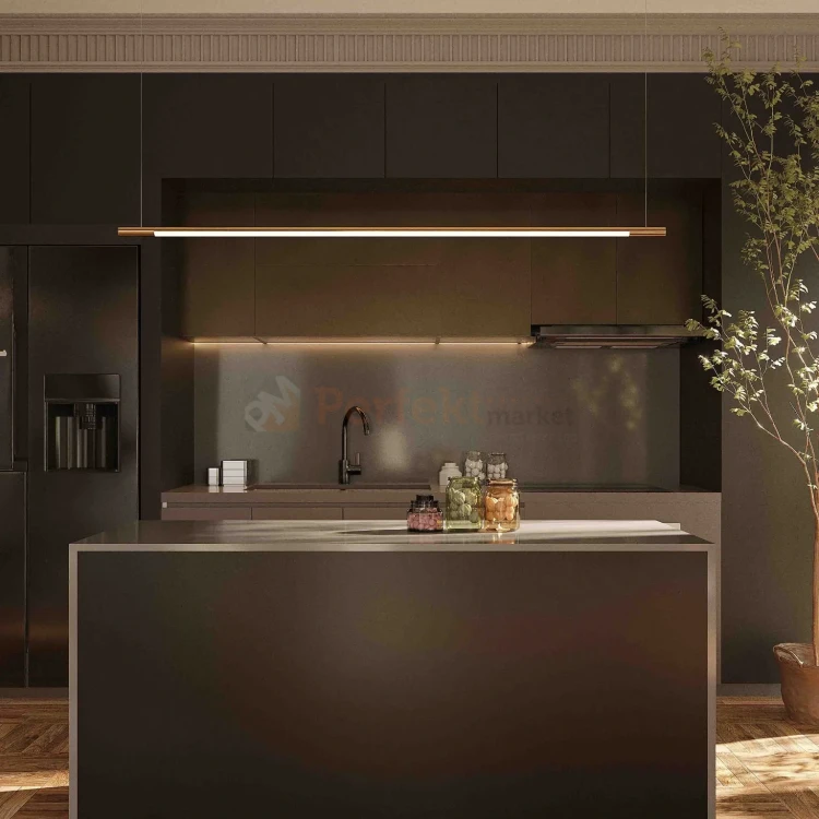 Lampa wisząca złota liniowa podłużna ściemnialna Horizon P00360D 150 cm 3000K perfektmarket.webp