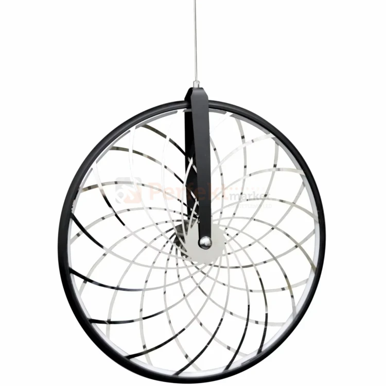 Lampa wisząca LED Bicykl koło roweru 55cm 3000K chrom czarna pe (4).webp