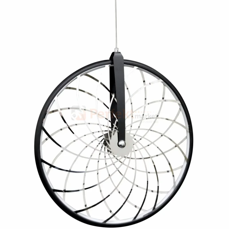 Lampa wisząca LED Bicykl koło roweru 55cm 3000K chrom czarna pe (1).webp