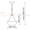 Lampa wisząca czarno złota Modern B 25cm 1xE27 wymiar perfektmarket.webp