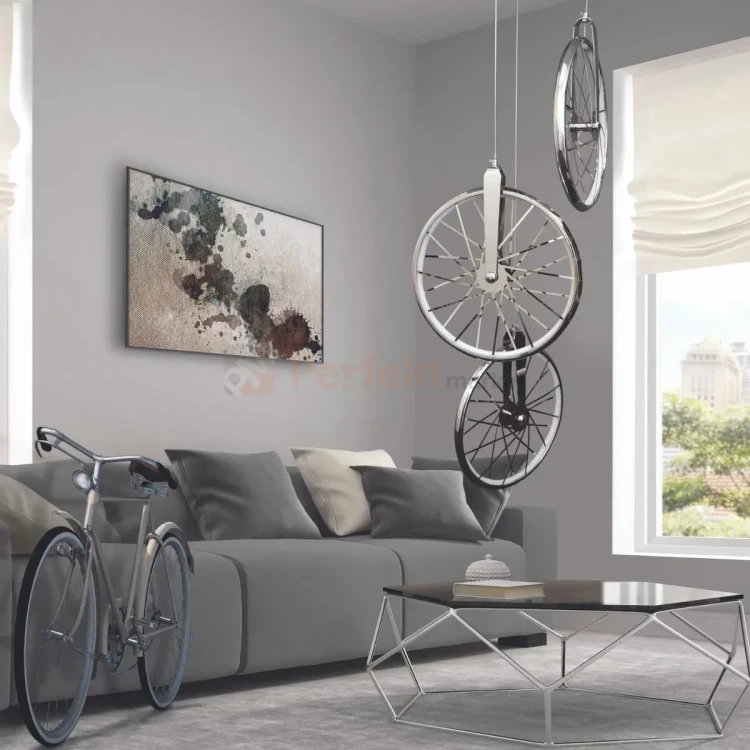 Lampa wisząca LED Bicykl koła roweru 36cm 3000K chrom czarne perfektmarket (5).webp