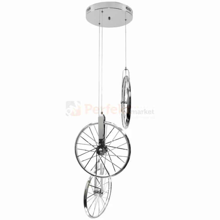 Lampa wisząca LED Bicykl koła roweru 36cm 3000K chrom czarne perfektmarket (1).webp