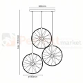Lampa wisząca LED Bicykl koła roweru 36cm 3000K chrom czarne perfektmarket (2).webp