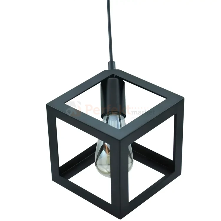 Lampa wisząca geometry kostka Goldlux Sweden czarna 1xE27 perfektmarket (7).webp
