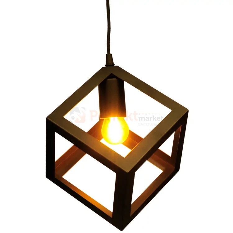 Lampa wisząca geometry kostka Goldlux Sweden czarna 1xE27 perfektmarket (6).webp
