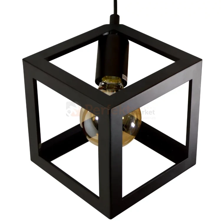Lampa wisząca geometry kostka Goldlux Sweden czarna 1xE27 perfektmarket (4).webp