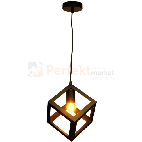 Lampa wisząca geometry kostka Goldlux Sweden czarna 1xE27 perfektmarket (5).webp