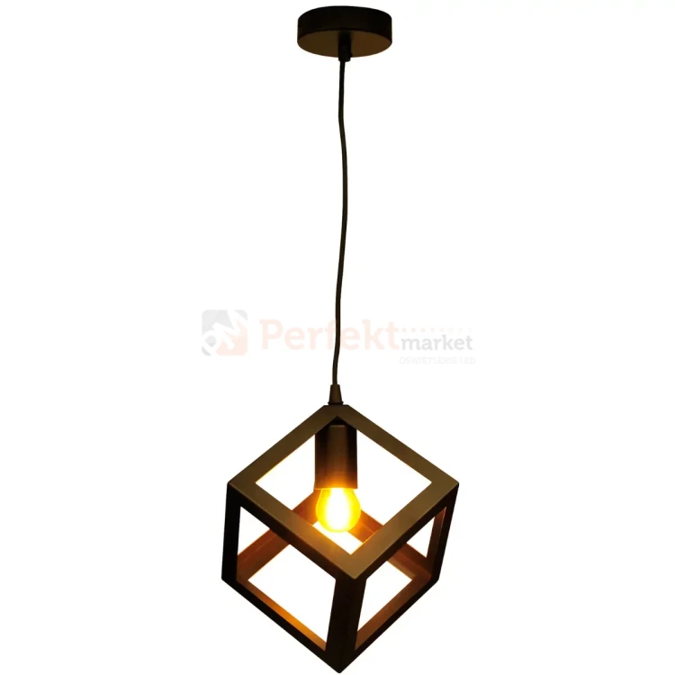 Lampa wisząca geometry kostka Goldlux Sweden czarna 1xE27 perfektmarket (5).webp