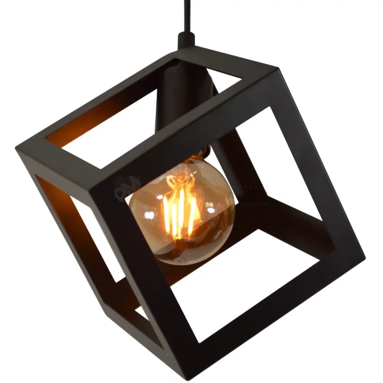 Lampa wisząca geometry kostka Goldlux Sweden czarna 1xE27 perfektmarket (1).webp