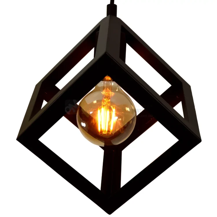 Lampa wisząca geometry kostka Goldlux Sweden czarna 1xE27 perfektmarket (3).webp