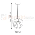 Lampa wisząca geometry kostka Goldlux Sweden czarna 1xE27 perfektmarket.webp