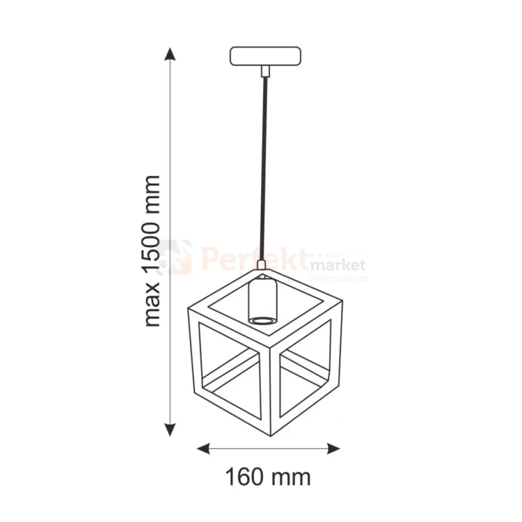Lampa wisząca geometry kostka Goldlux Sweden czarna 1xE27 perfektmarket.webp