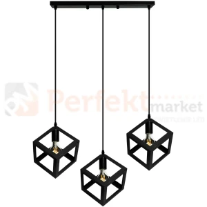 Lampa wisząca geometry loft Sweden Goldlux 3xE27 czarna