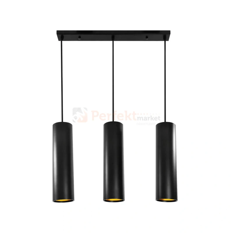 Lampa wisząca LATI potrójna tuba okrągła GU10 czarno złota Goldlux 307583 (2).webp