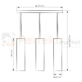 Lampa wisząca LATI potrójna tuba okrągła GU10 czarno złota Goldlux 307583 (3).webp