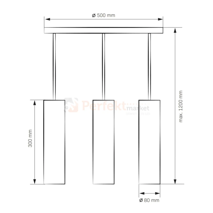 Lampa wisząca LATI potrójna tuba okrągła GU10 czarno złota Goldlux 307583 (3).webp