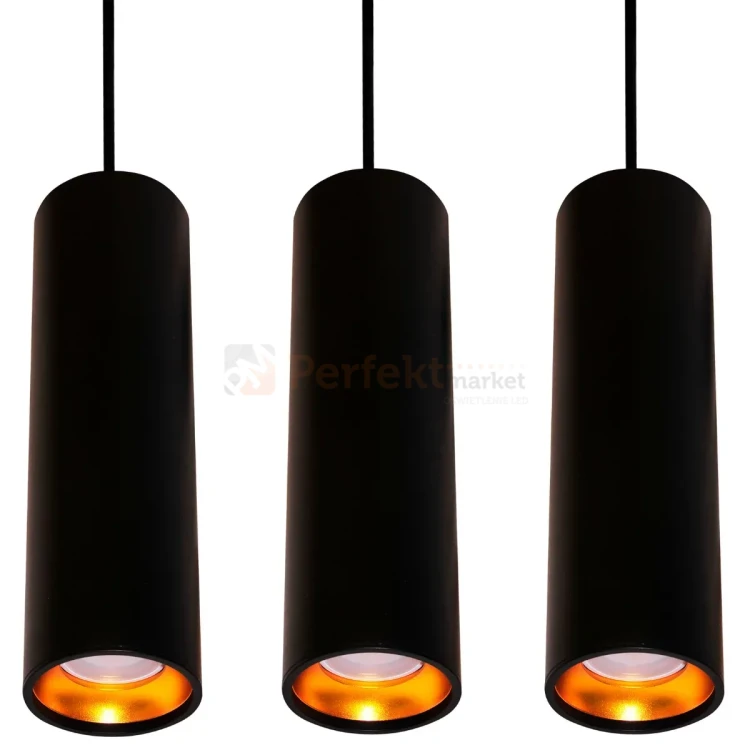 Lampa wisząca LATI potrójna tuba okrągła GU10 czarno złota Goldlux 307583 (1).webp