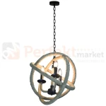 Lampa wisząca sznur lina boho country Rope Globo 3xE14 perfektmark (4).webp
