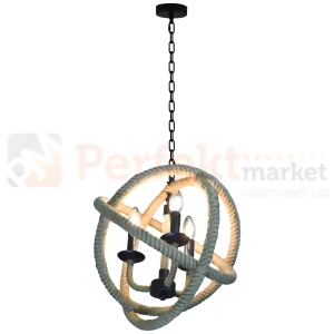 Lampa wisząca sznur lina boho country Rope Globo 3xE14