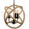 Lampa wisząca sznur lina boho country Rope Globo 3xE14 perfektmark (5).webp